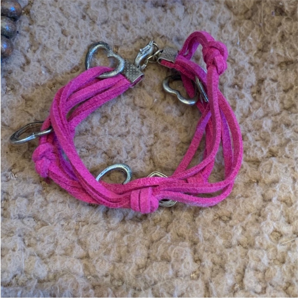 Pink Bracelet with Hearts